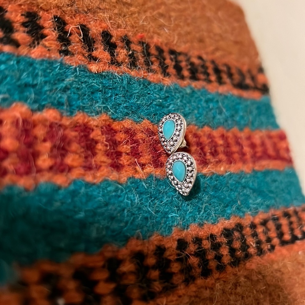 Western turquoise stud earrings